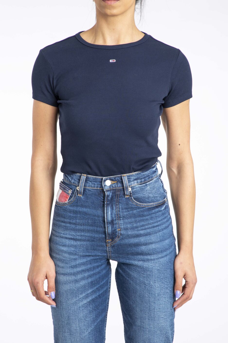 חולצת ריב קלאסית Slim Essential מבית Tommy Jeans
