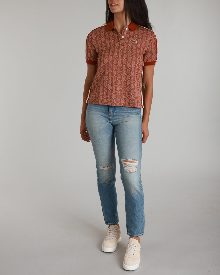 ⁦פולו לנשים Lacoste Slim Fit Monogram⁩ – תמונה ⁦12⁩