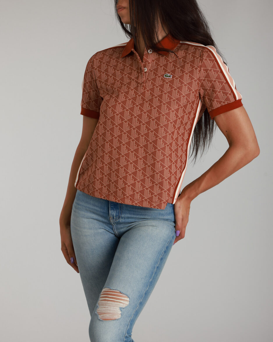 ⁦פולו לנשים Lacoste Slim Fit Monogram⁩ – תמונה ⁦2⁩