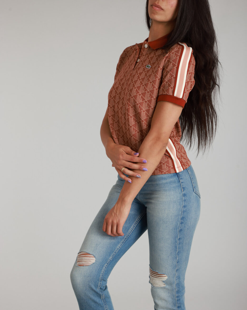 ⁦פולו לנשים Lacoste Slim Fit Monogram⁩ – תמונה ⁦9⁩
