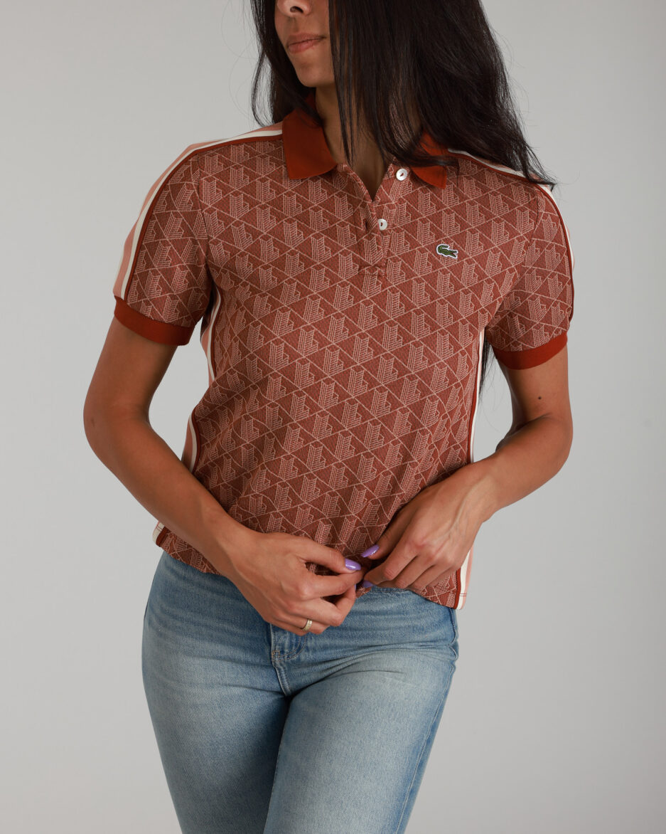 ⁦פולו לנשים Lacoste Slim Fit Monogram⁩ – תמונה ⁦11⁩