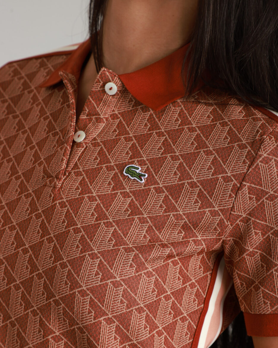 ⁦פולו לנשים Lacoste Slim Fit Monogram⁩ – תמונה ⁦7⁩