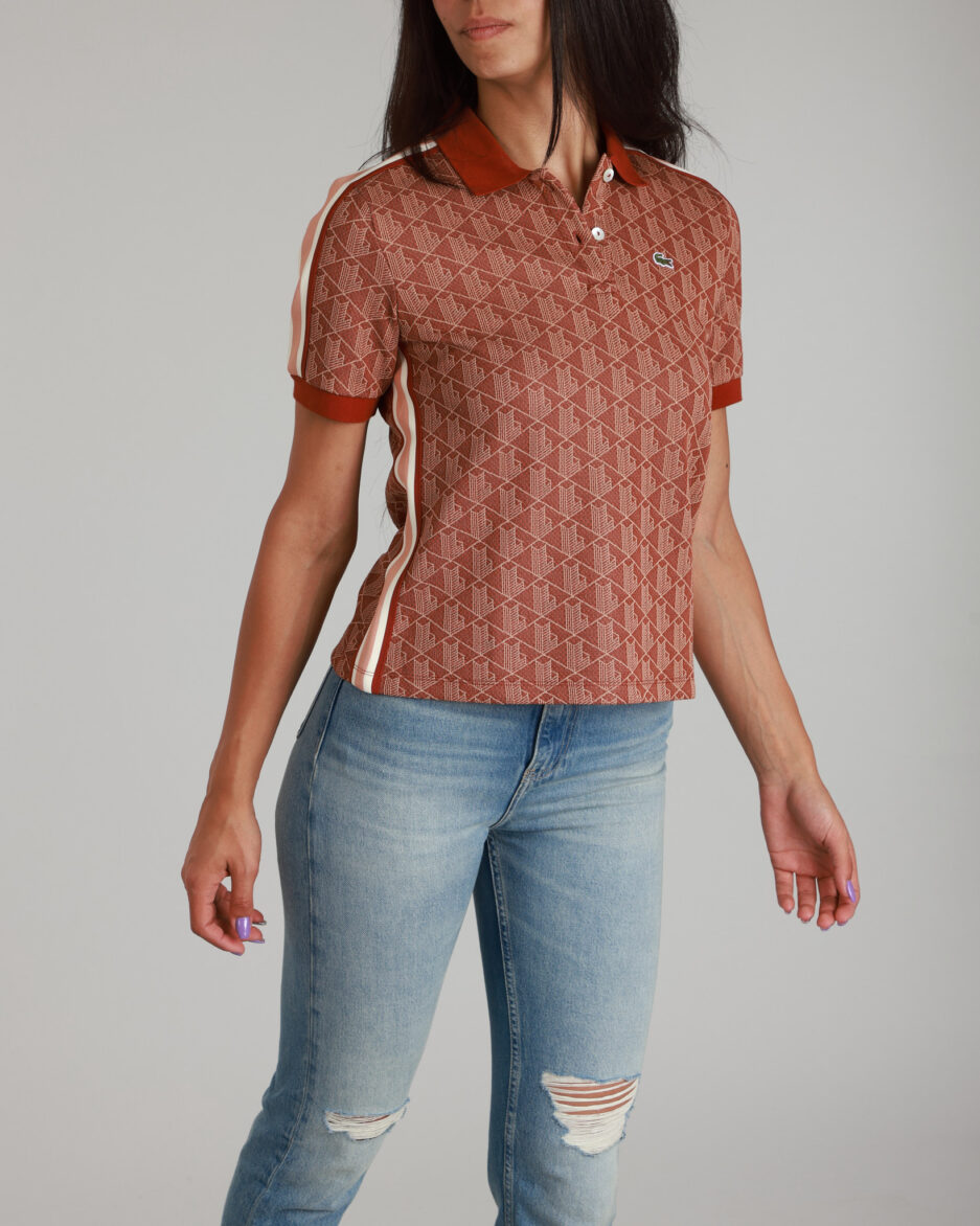 ⁦פולו לנשים Lacoste Slim Fit Monogram⁩ – תמונה ⁦13⁩