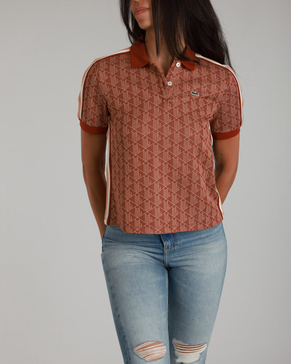⁦פולו לנשים Lacoste Slim Fit Monogram⁩ – תמונה ⁦6⁩