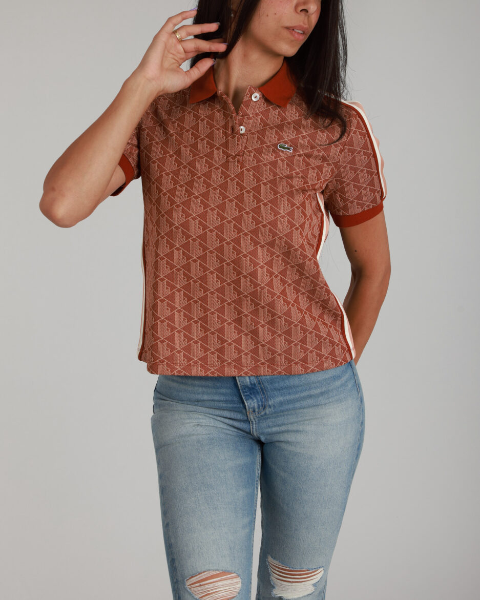 ⁦פולו לנשים Lacoste Slim Fit Monogram⁩ – תמונה ⁦10⁩