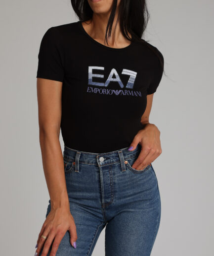 חולצת טי לוגו מנצנץ של EA7