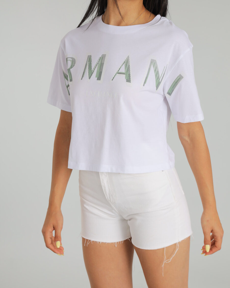 טי שירט קצרה עם לוגו אופטי - Armani Exchange