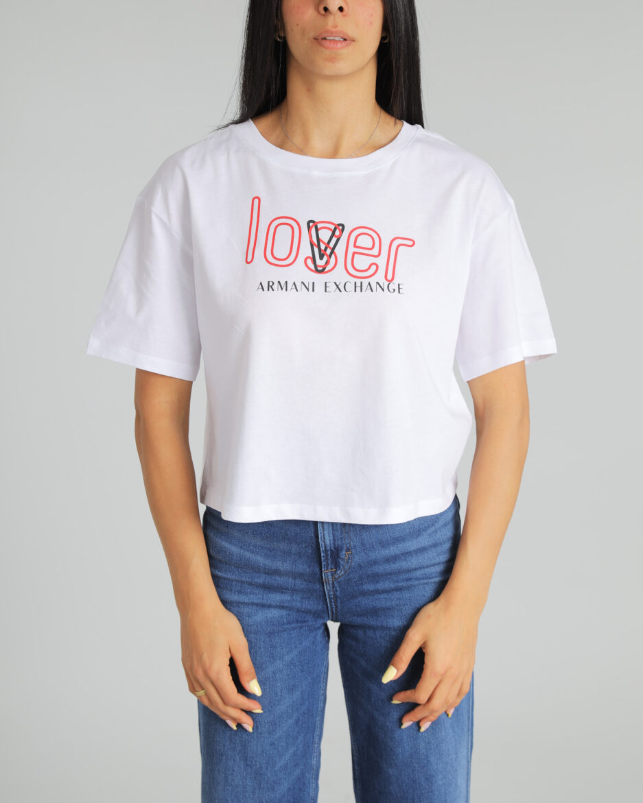 ⁦טי-שירט Cropped Lover לנשים - Armani Exchange⁩ – תמונה ⁦3⁩