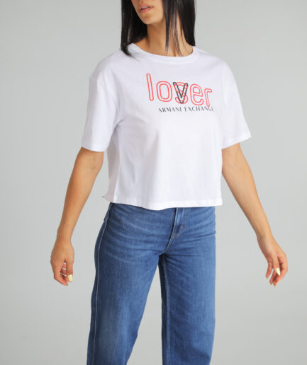 טי-שירט Cropped Lover לנשים - Armani Exchange