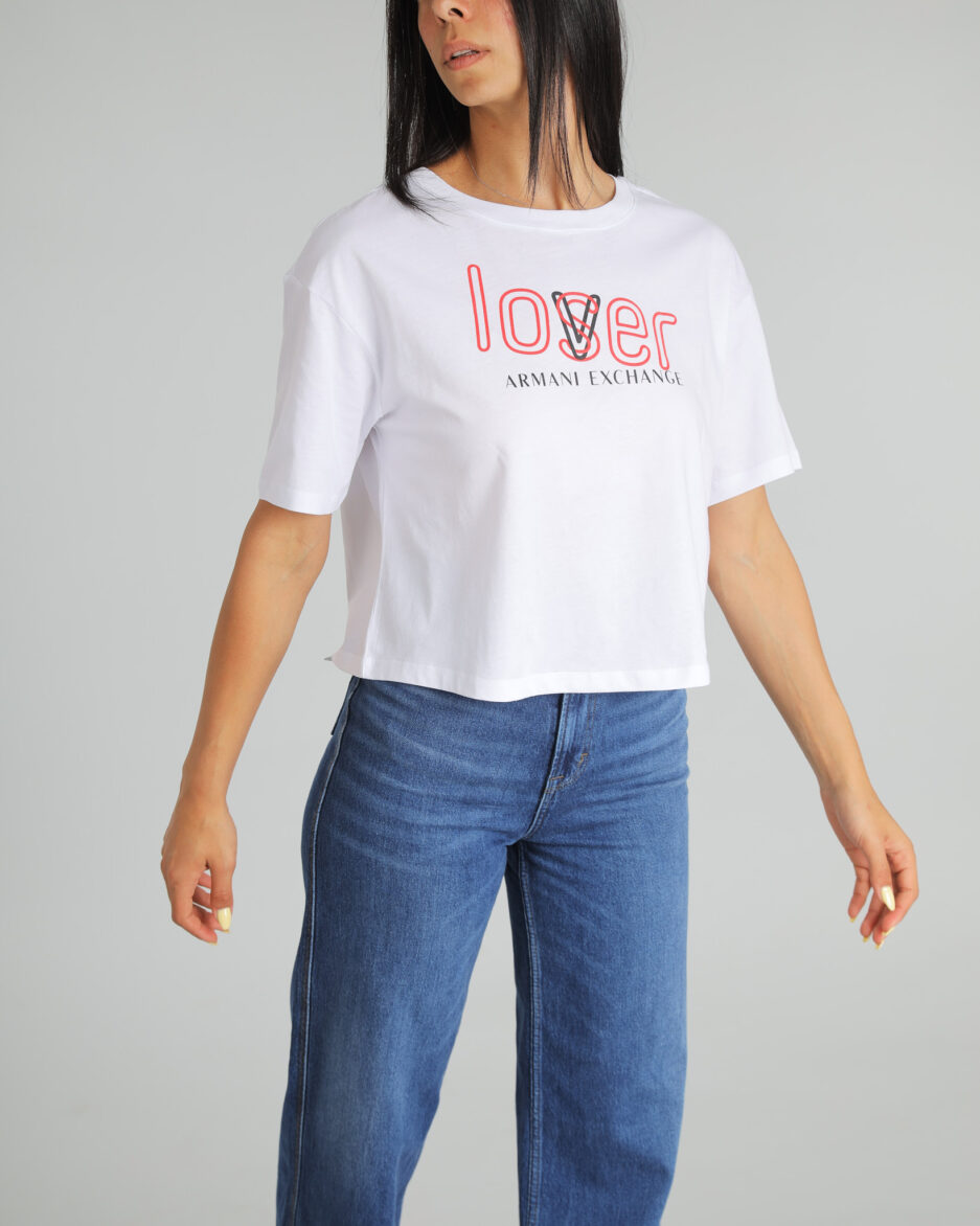 טי-שירט Cropped Lover לנשים - Armani Exchange