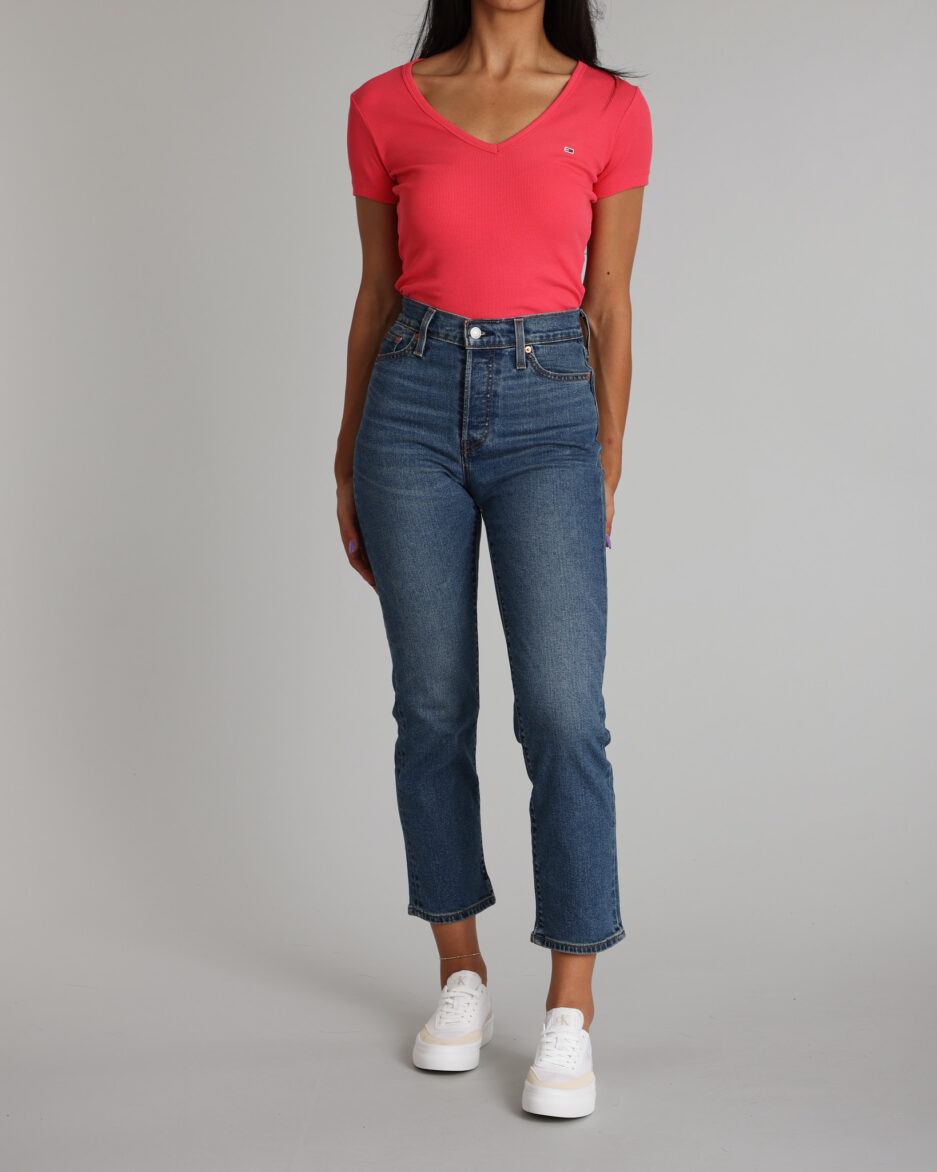 ⁦חולצת נשים Tommy Hilfiger Essential V-Neck Slim Fit⁩ – תמונה ⁦9⁩