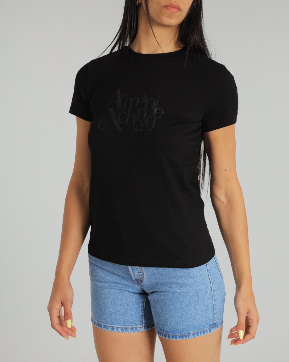 חולצת טי עם לוגו נצנצים ASV מבית Armani Exchange
