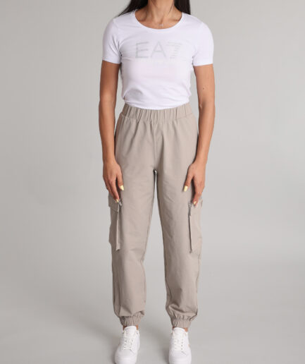 חולצת טי משובחת עם לוגו ריינסטון מאת EA7 Emporio Armani
