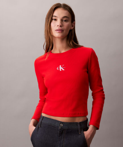 Calvin Klein Baby Tee אדום