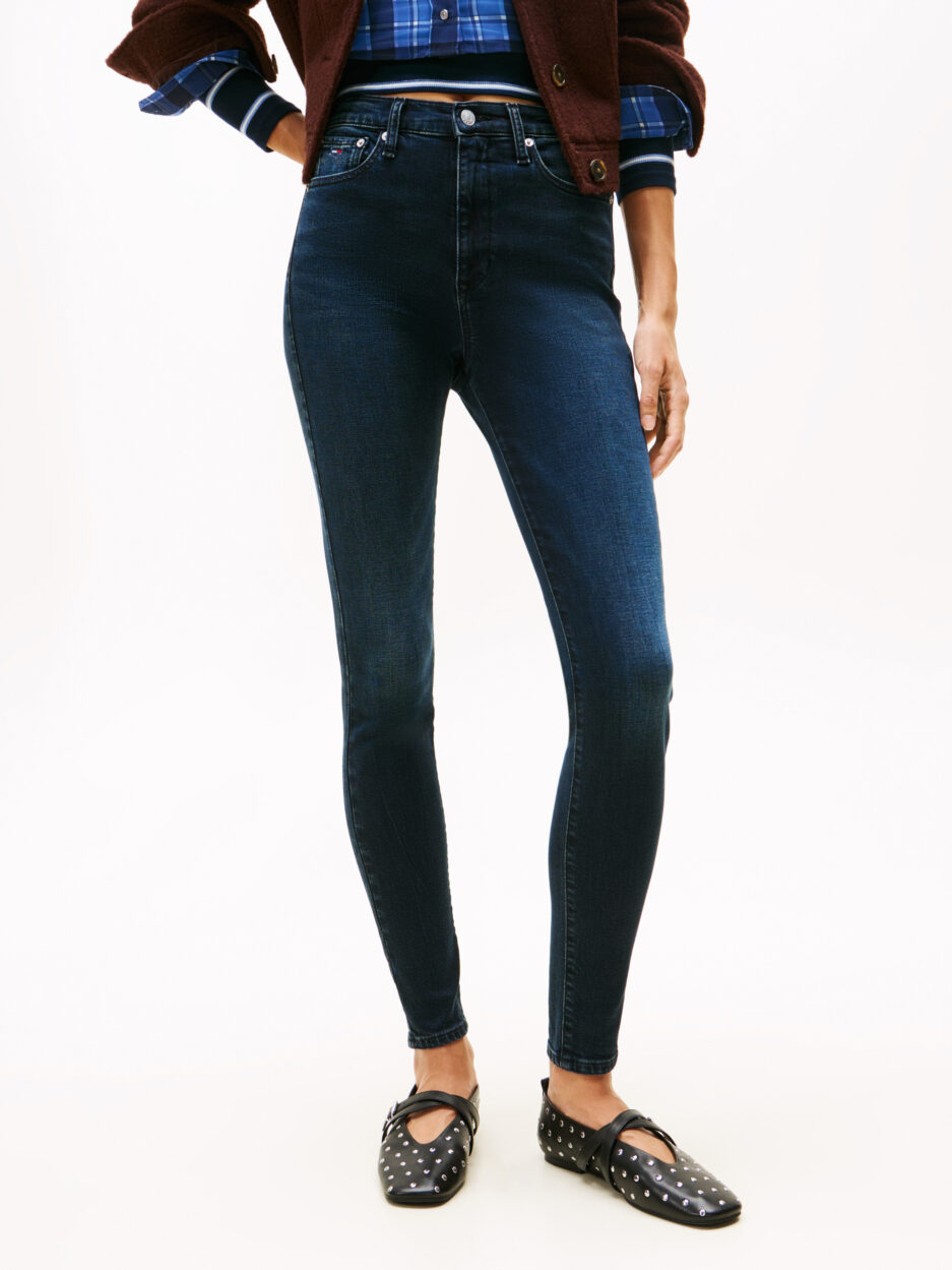 Tommy Jeans ג'ינס סקיני לנשים – Blue Black