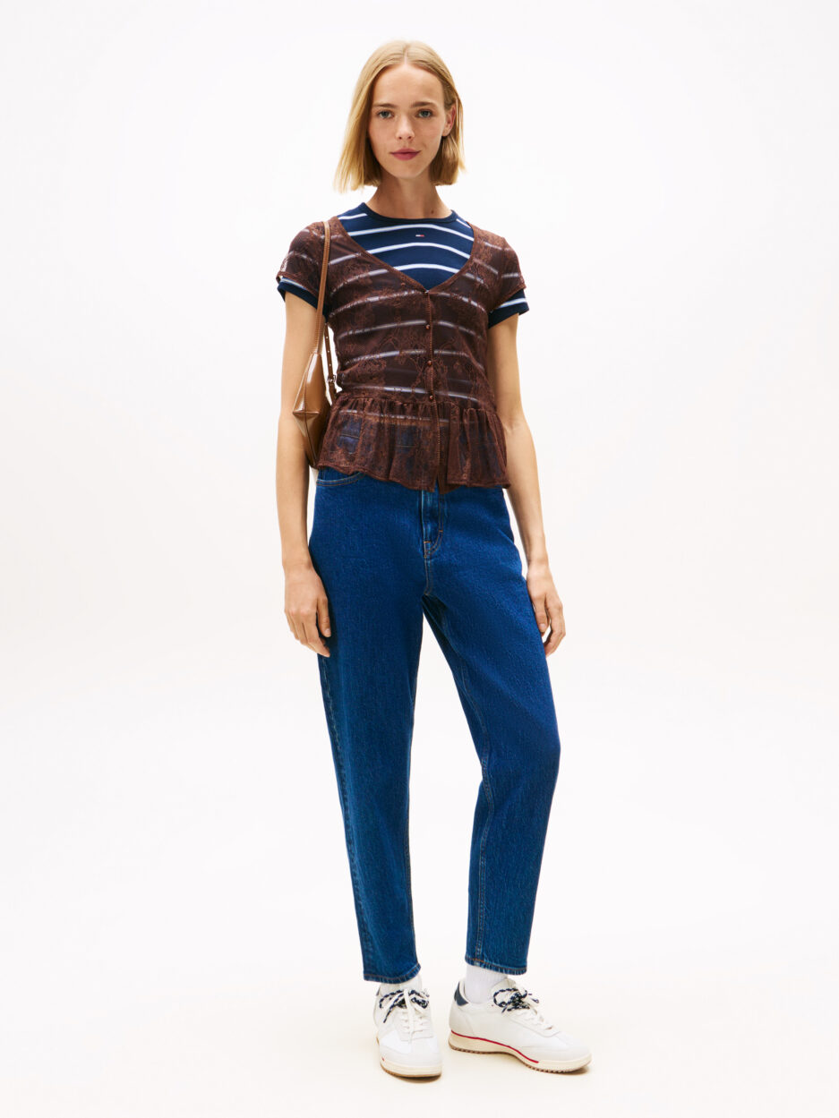 ⁦Tommy Jeans ג'ינס סטרייט לנשים – Blue Black⁩ – תמונה ⁦2⁩