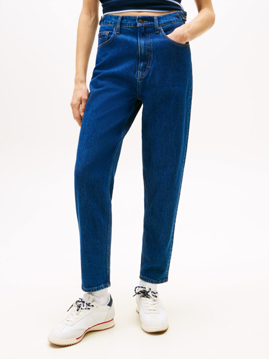 Tommy Jeans ג'ינס סטרייט לנשים – Blue Black