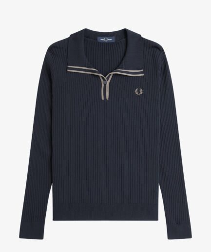 פולו סרוג פרד פרי Ribbed Knitted פולו