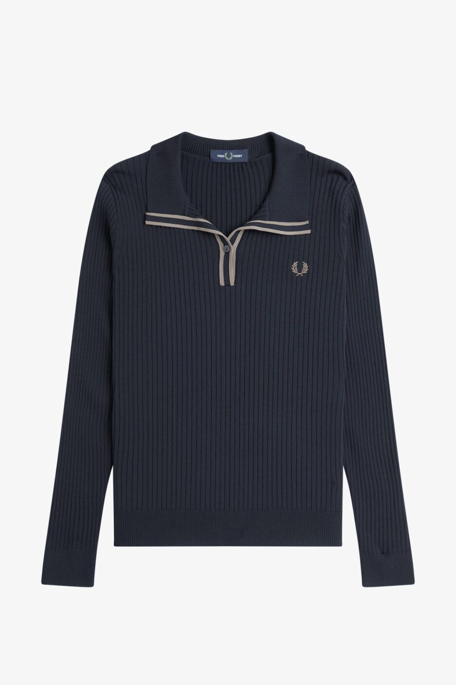 פולו סרוג פרד פרי Ribbed Knitted פולו